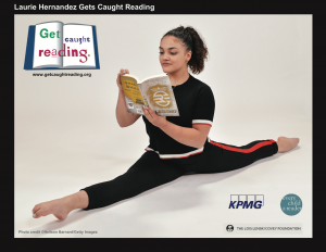 Announcing the Relaunch of “Get Caught Reading” with Free Posters for Teachers  First new 2019 classroom poster features Olympic gold medalist and author Laurie Hernandez